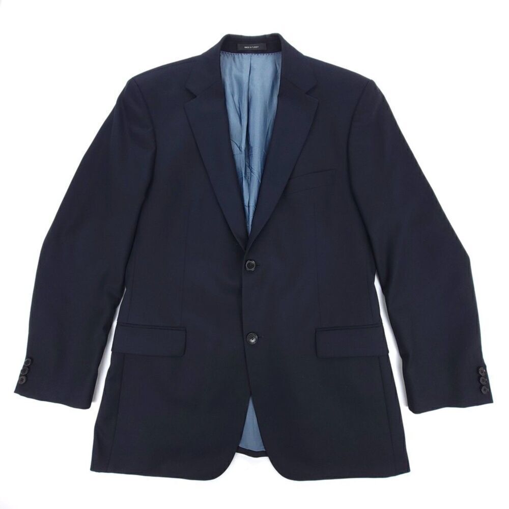 HUGO BOSS 100% Virgin Wool Navy Pasolini Guabello BioTECH Blazer Suit Jacket 42R